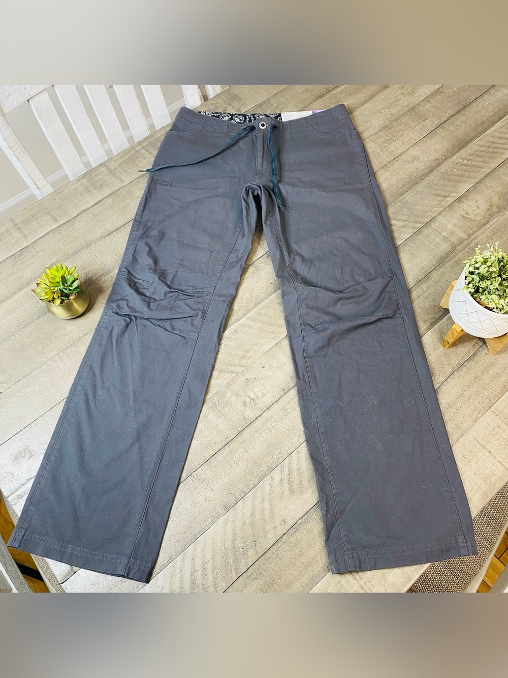New Patagonia Women's Escala Rock Climbing Pants Gray OppoSet Waist Size 10